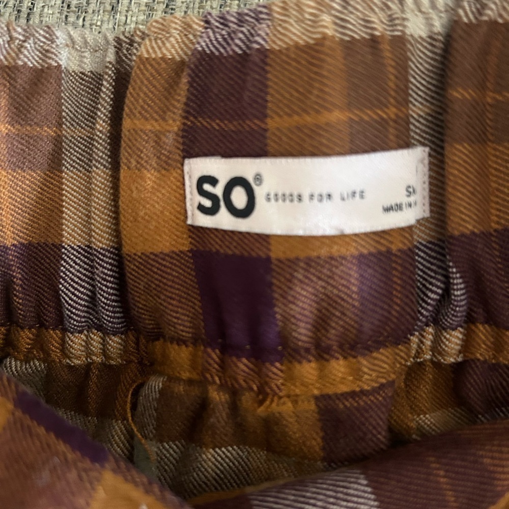SO Plaid Skater Skirt in Brown and Purple - Picture 3 of 7